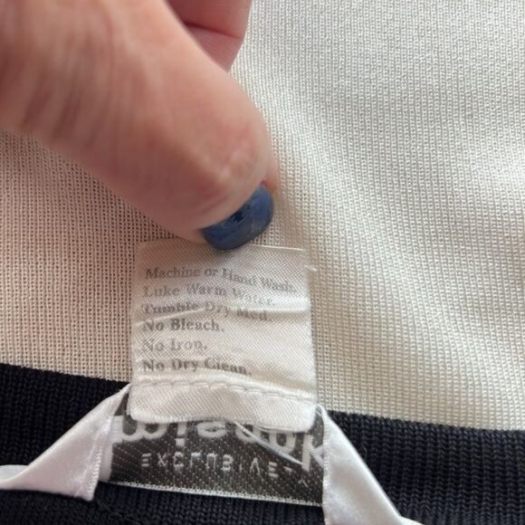 Misook Black & White Colorblock Open Front Cardigan Sweater Womens Size M - Picture 9 of 14